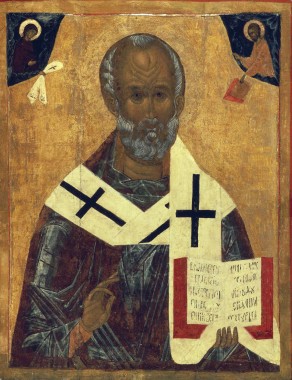 Святой Николай с Христом и Богоматерью